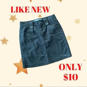 Dark Forest Green Corduroy High Waisted Skirt